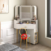 Corner Solid Wood Dressing Table | Triangle Vanity with Storage Combination - 0.7m B