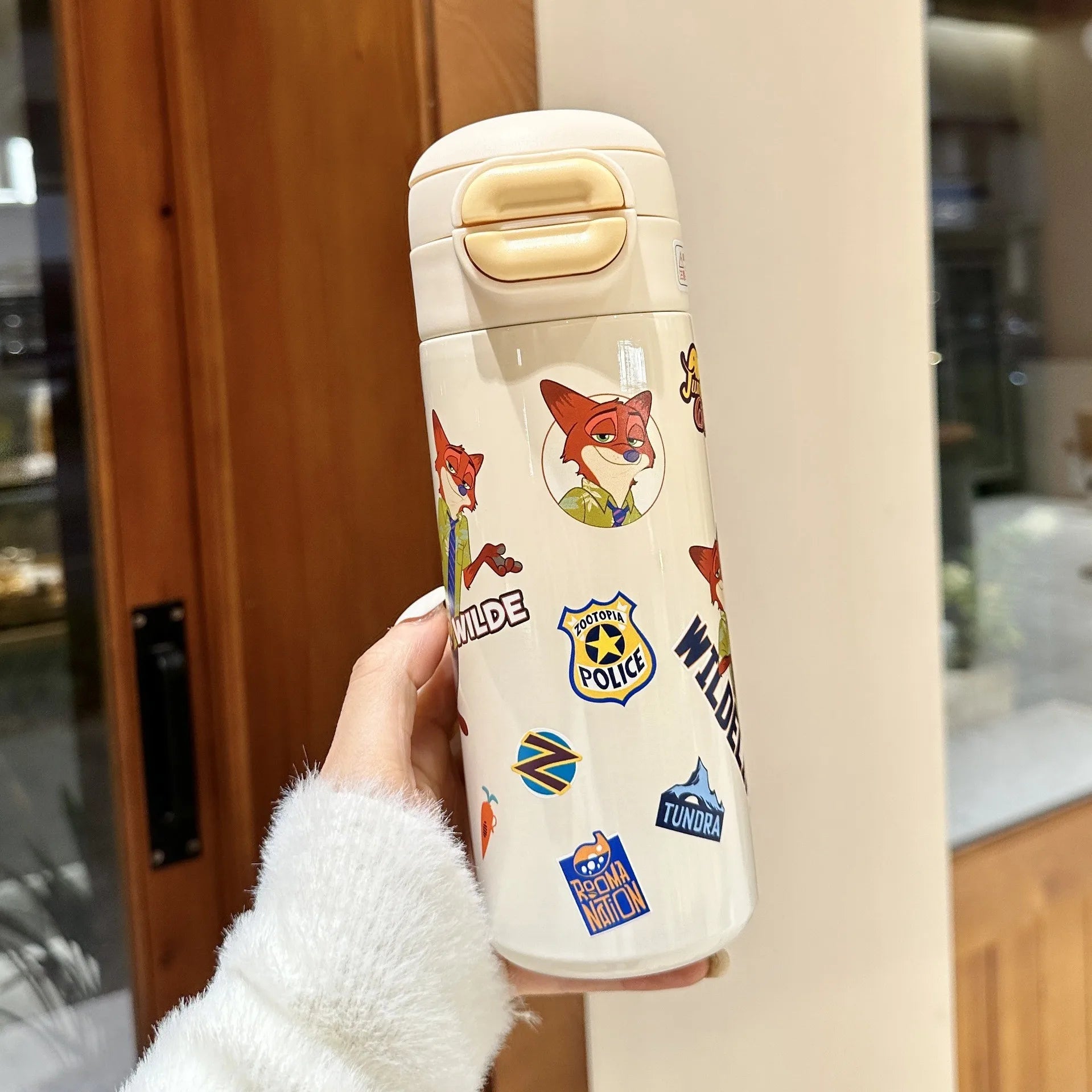 Cute Cartoon Couple Thermos Cup with Straw | Large-Capacity Insulated Travel Tumbler - 4.530ml，450-800ml